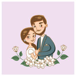 卡通结婚新郎新娘人物