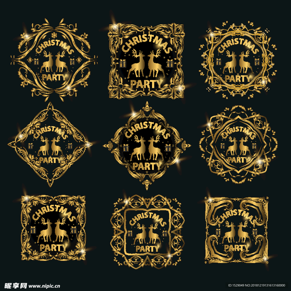 金色圣诞节图标