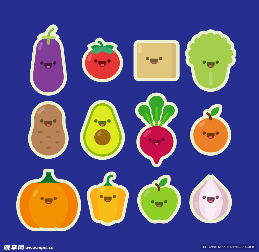 多款水果蔬菜表情包