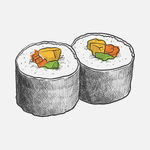 手绘寿司插图