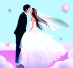 婚庆邀请函迎宾海报结婚背景素材