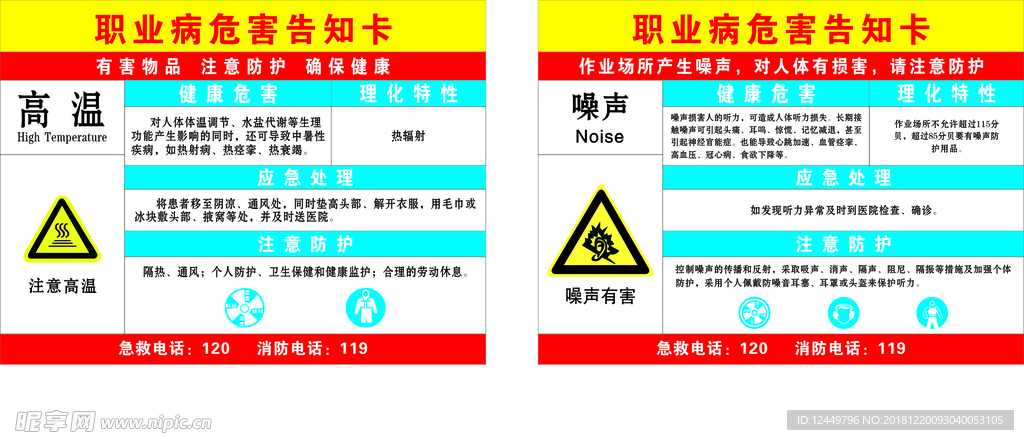 职业病危循告知卡  工地