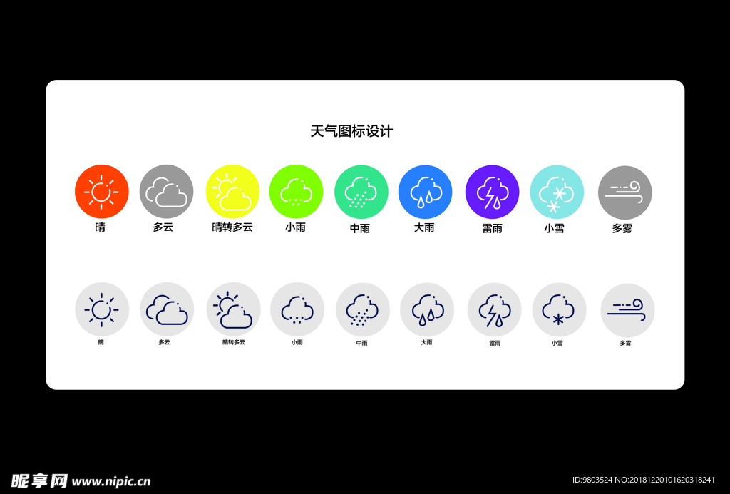 天气图标 扁平化