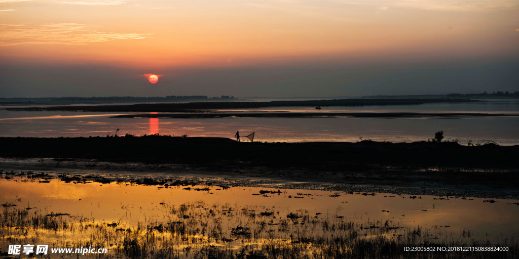 黄河 黄昏 河南 落日 夕阳