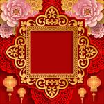 艺术新年花纹插画