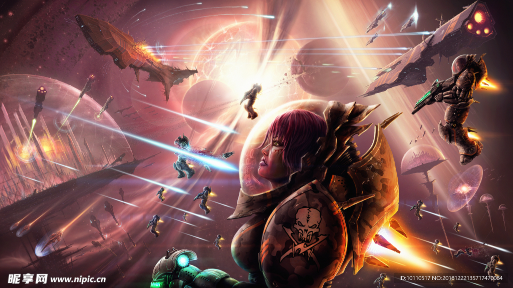 飞船   天空  星云  月球