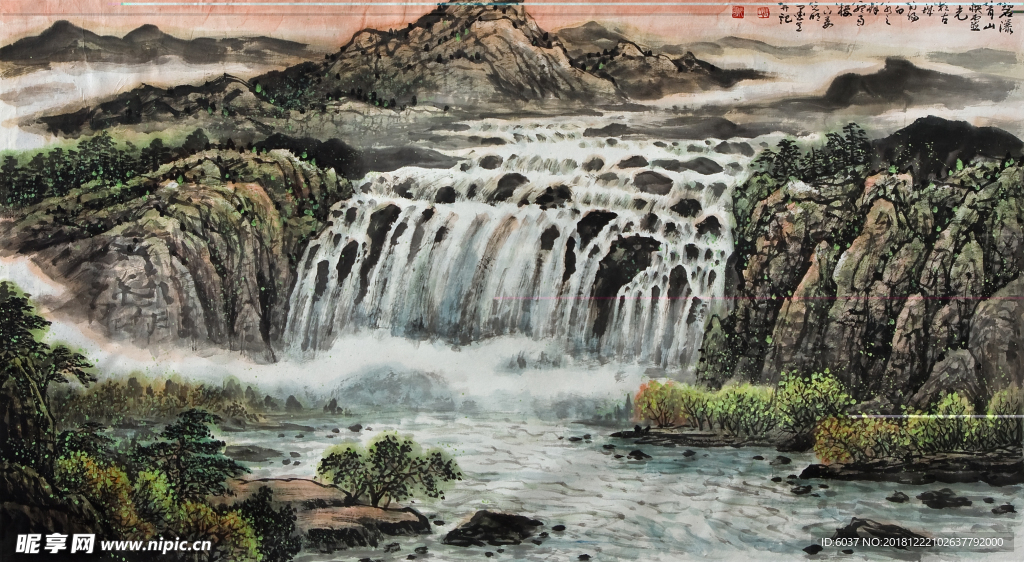 瀑布 山水画