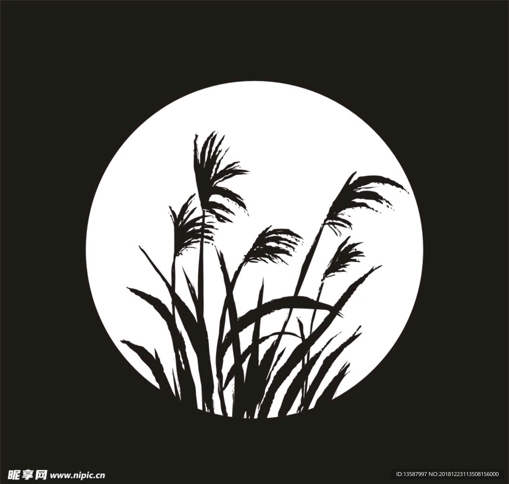 茅草剪影