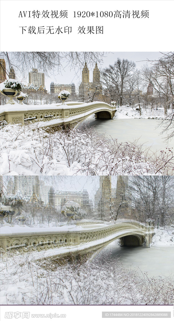 梦幻冬天雪景AVI下雪视频