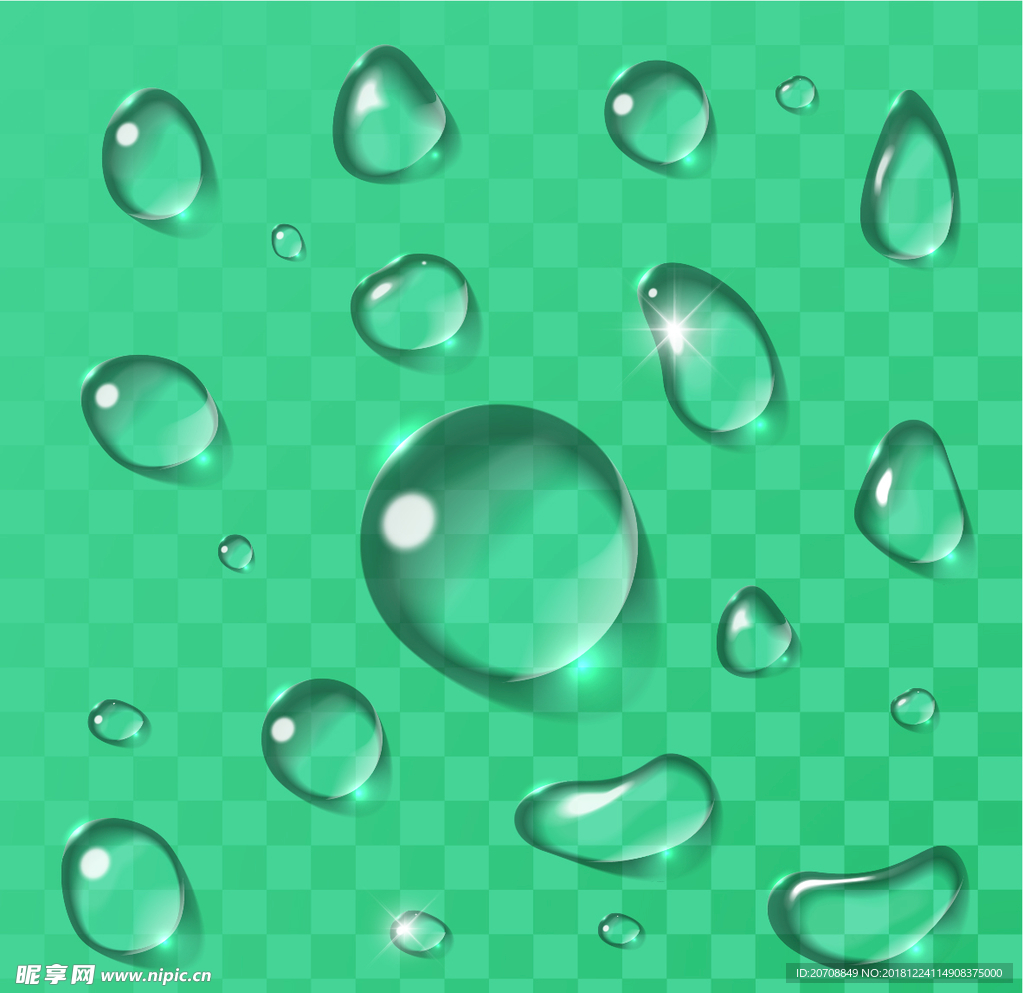 透明水滴矢量素材