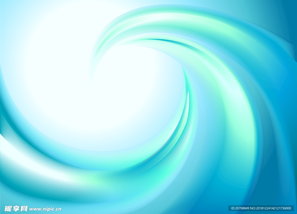 蓝色漩涡抽象背景矢量素材