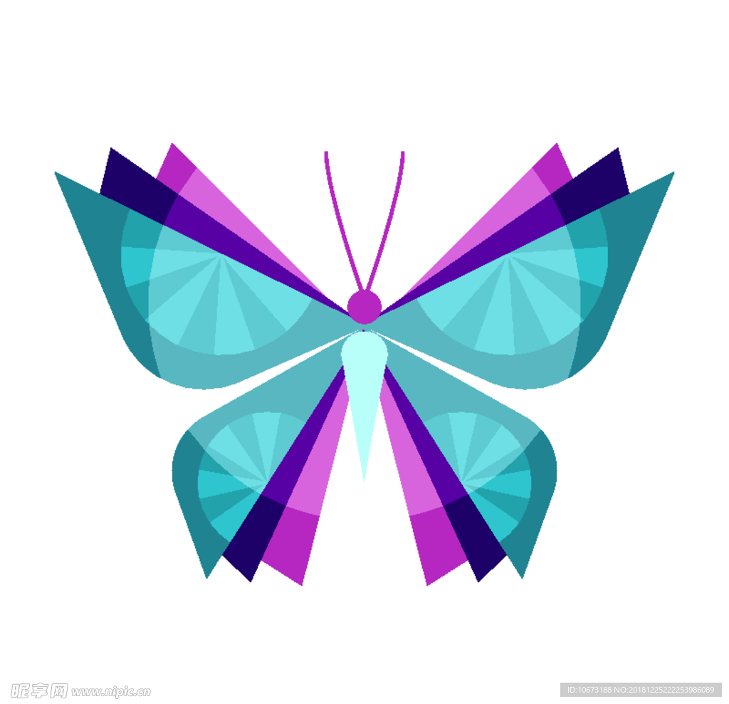 彩蝶矢量图