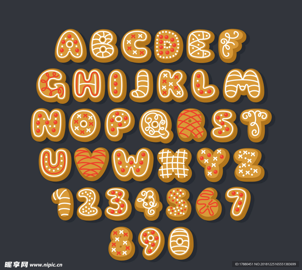 创意饼干字母和数字