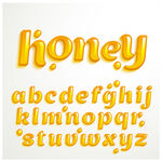 金色蜂蜜字母矢量素材