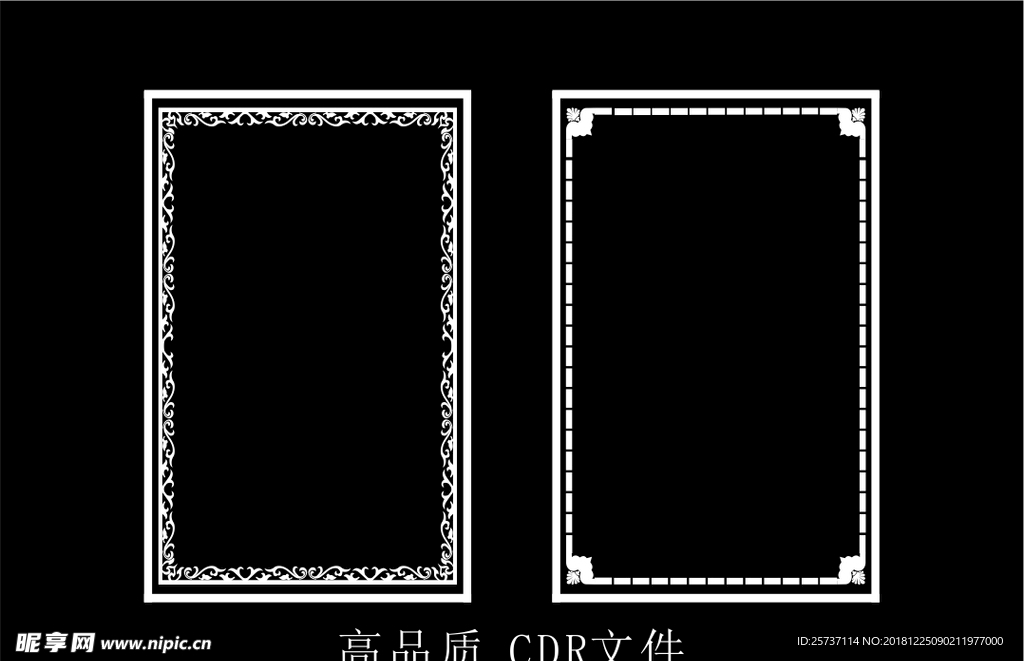 中式镂空花型 底纹边框 雕刻花