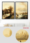 欧式风景油画无框画