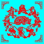 打虎剪纸