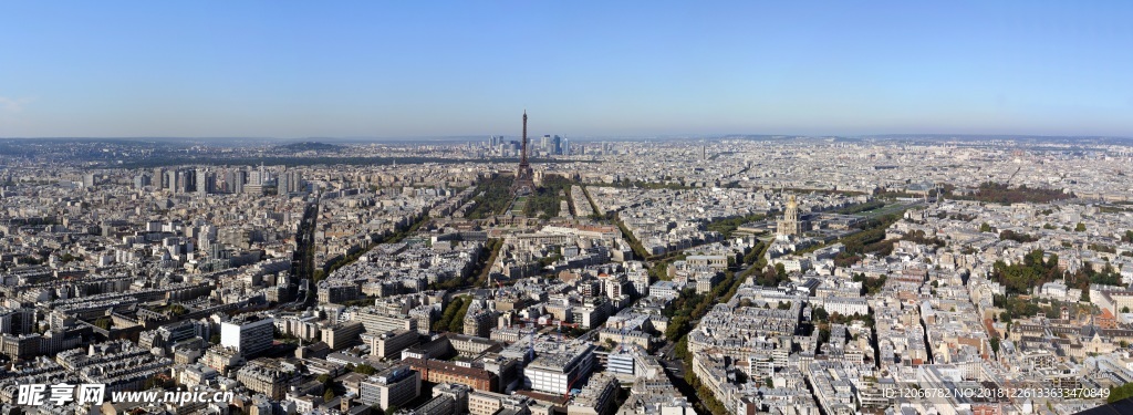 埃菲尔铁塔 鸟瞰图 法国