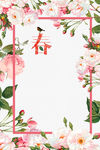 春季 花卉花边背景设计