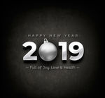 银色2019年艺术字矢量素材