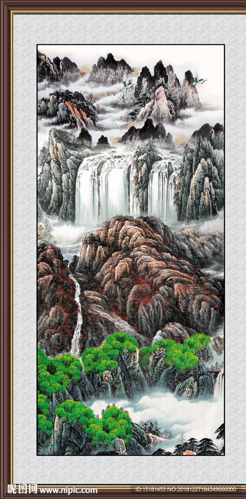 聚宝盆山水画