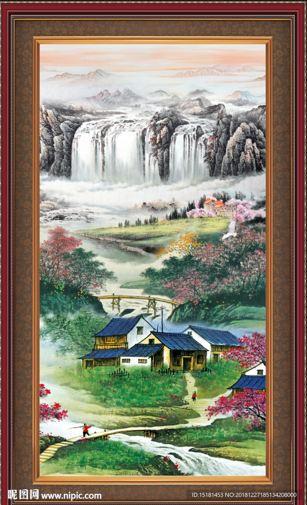 聚宝盆山水画