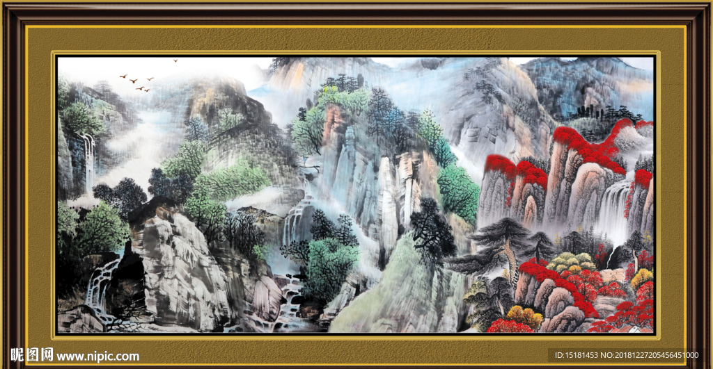 山水画 山水风景 巨幅山水画