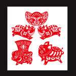 2019猪年矢量元素可直接印刷