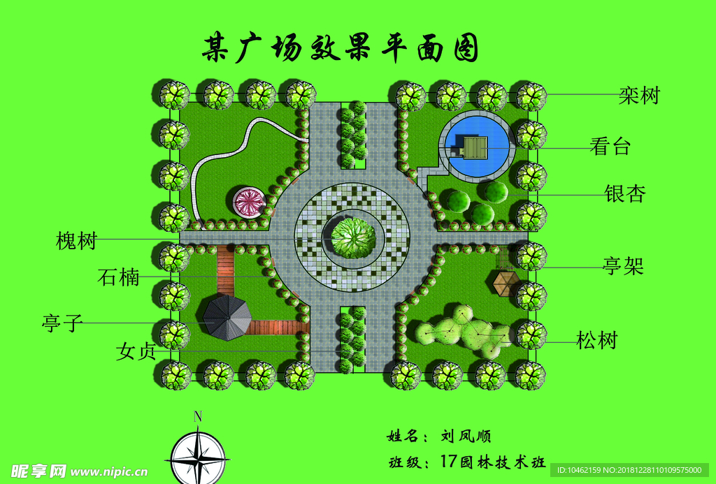 平面 效果 绿化 广场 绿地