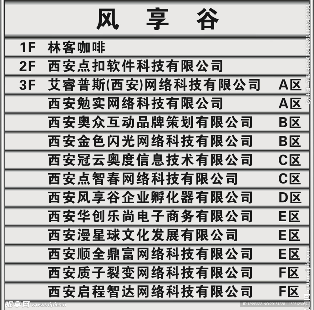 铝型材型楼层索引图效果图