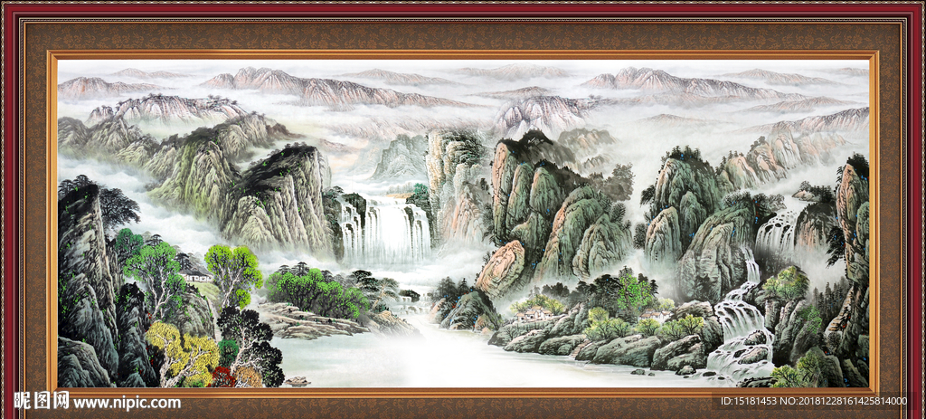山水国画 巨幅山水 巨幅山水国