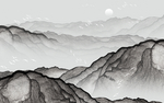 山水风景水墨中式简约装饰画