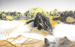 山水风景水墨中式简约装饰画