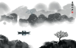 山水风景水墨中式简约装饰画