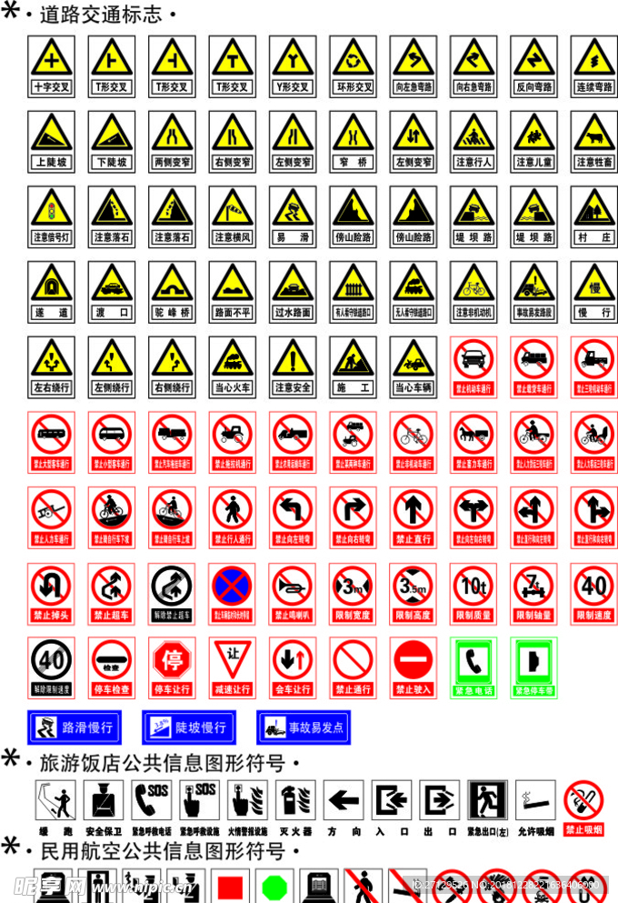安全警示禁止等各类标志图片