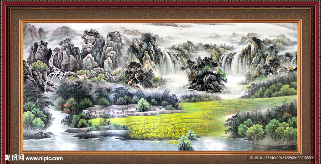 山水国画 巨幅山水 巨幅山水国