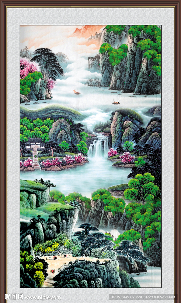 竖幅山水画