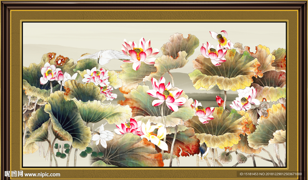 国画荷花