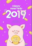2019 猪 矢量
