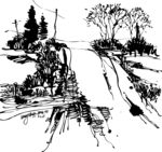 插画风景速写高清矢量图
