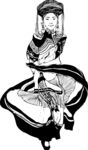 素描邵素民族美女矢量高清图硅藻