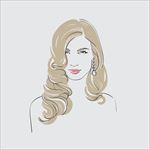 矢量卷发美女插画