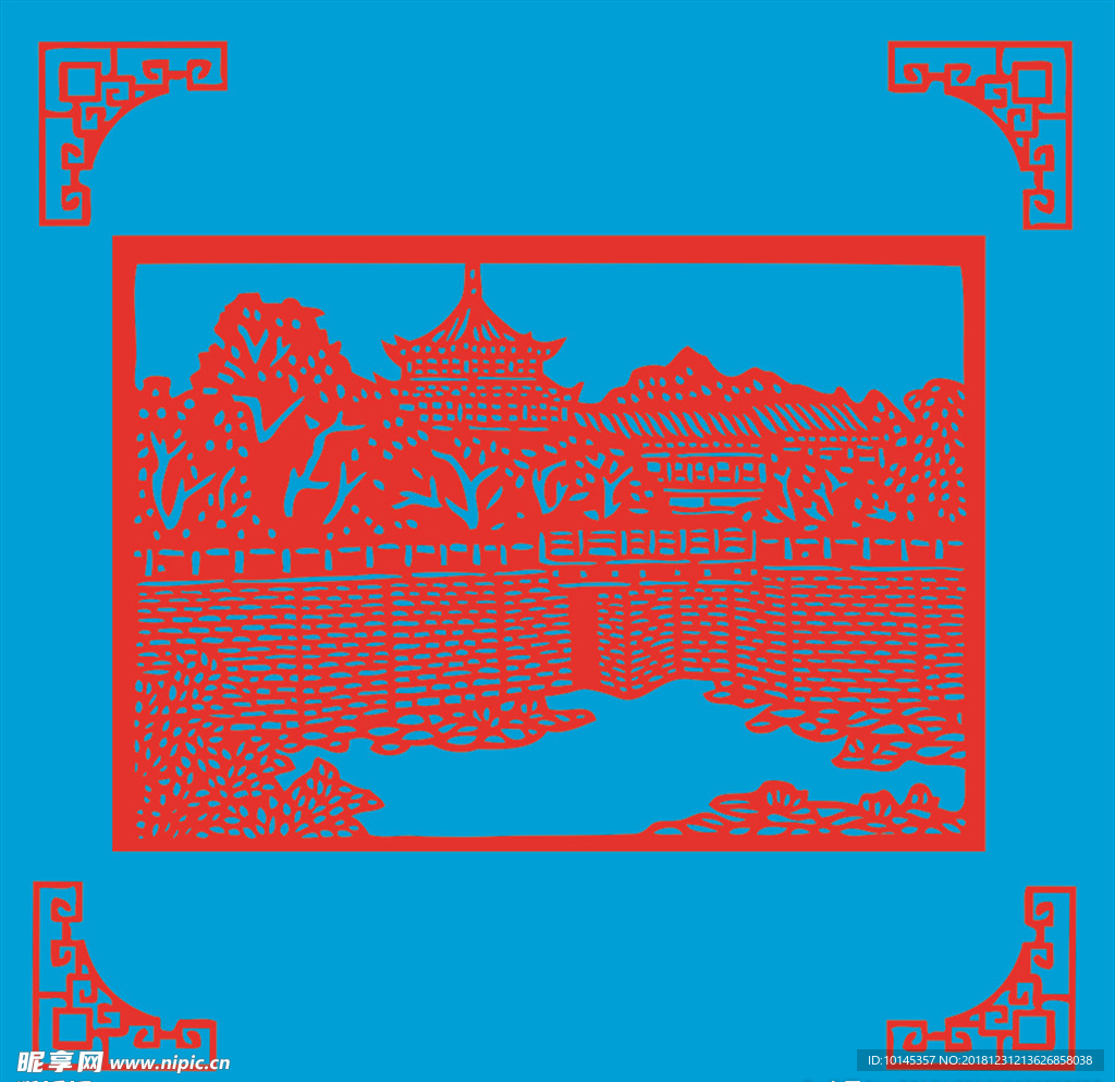 建筑剪纸