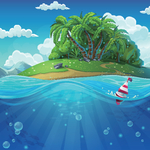 卡通海水画