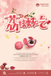 淡粉色荔枝海报设计