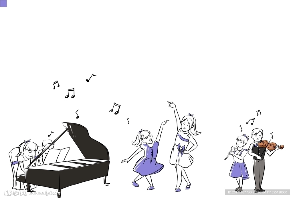 弹钢琴跳舞的孩子们