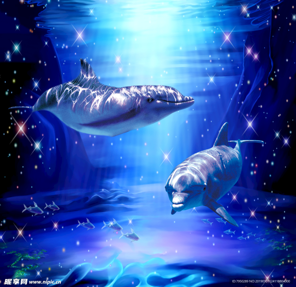海景海底世界背景墙
