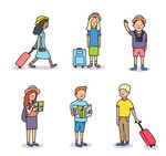 6款创意旅行人设计矢量图