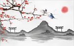 中式背景墙 客厅背景墙 现代简