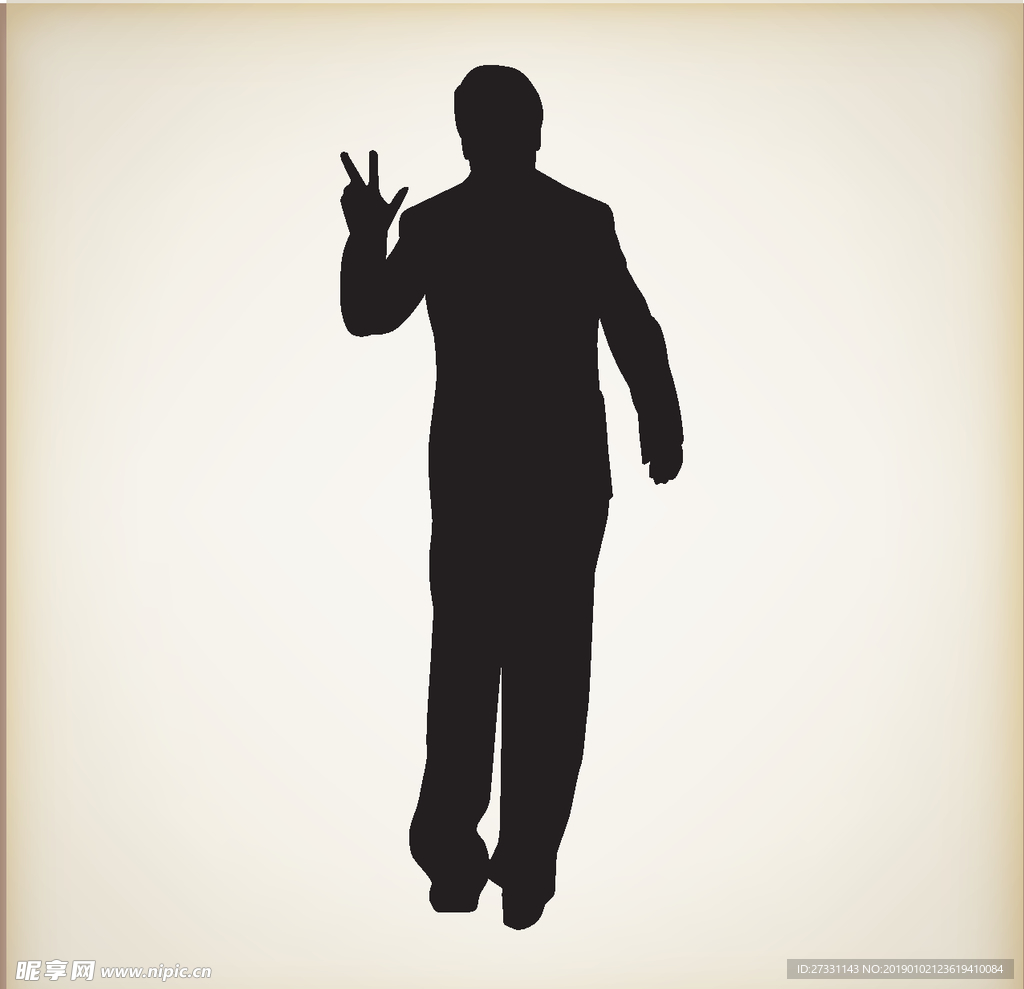 矢量人物剪影 黑白人物剪影